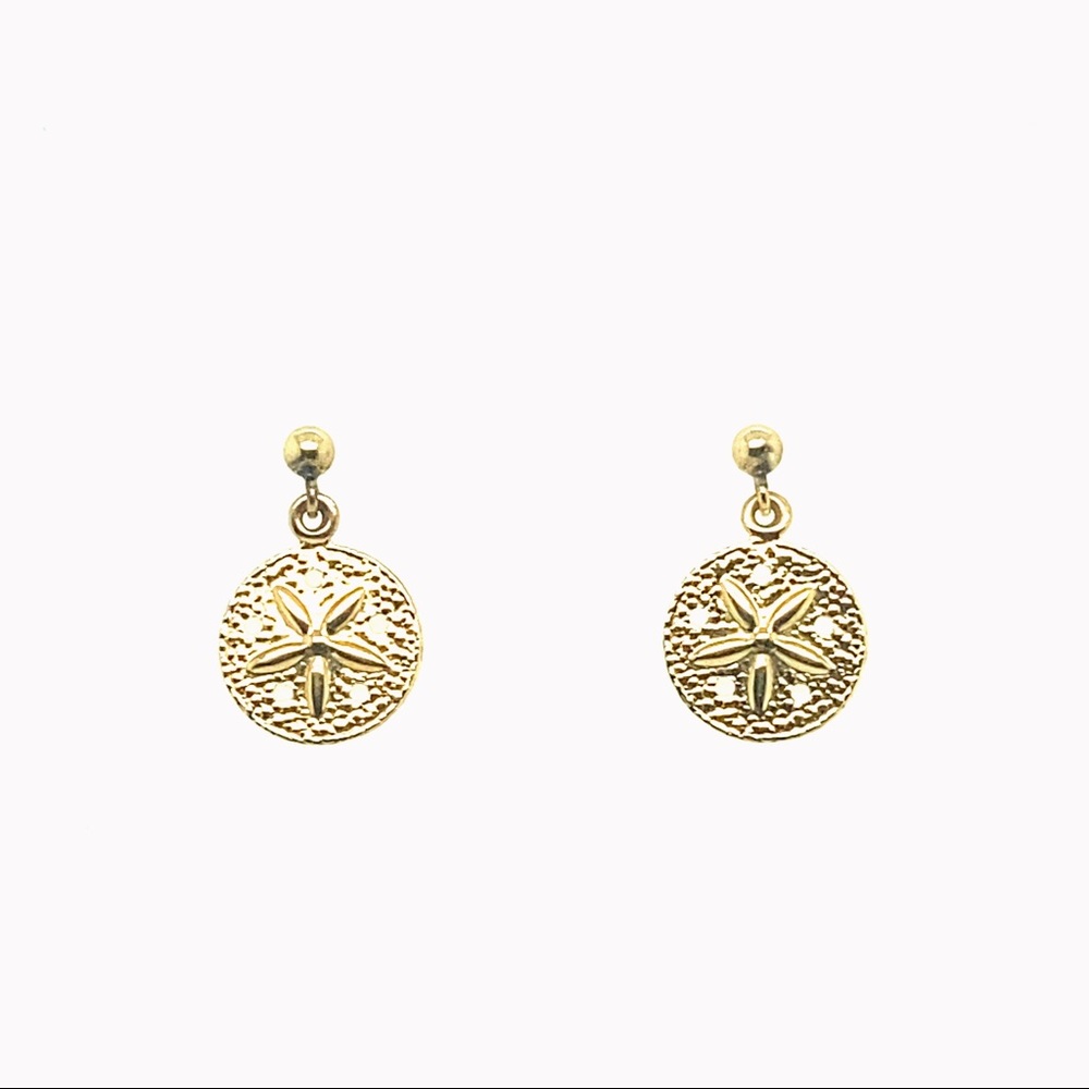 Sand Dollar Dangle Stud Earrings